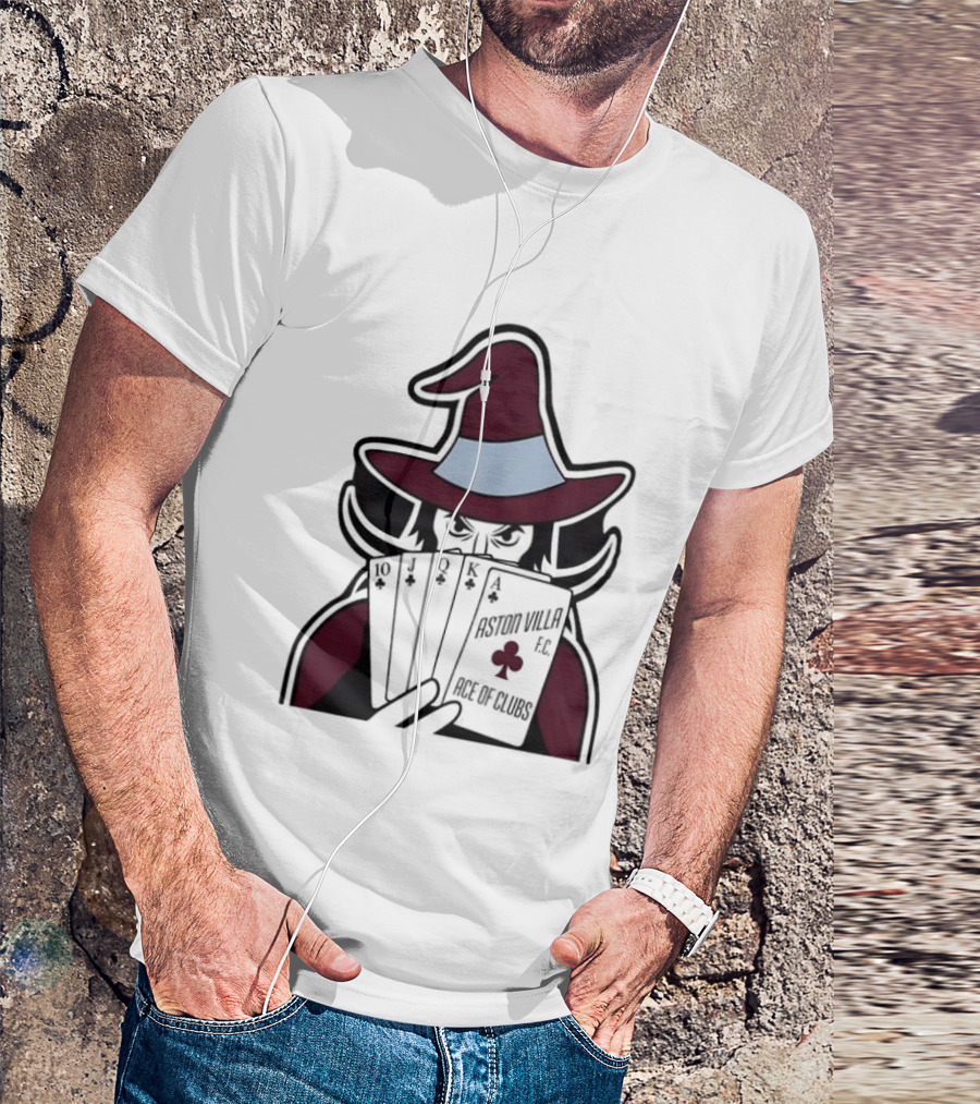 Aston Villa FC Ace Of Clubs Witch Playing Cards T-Shirt