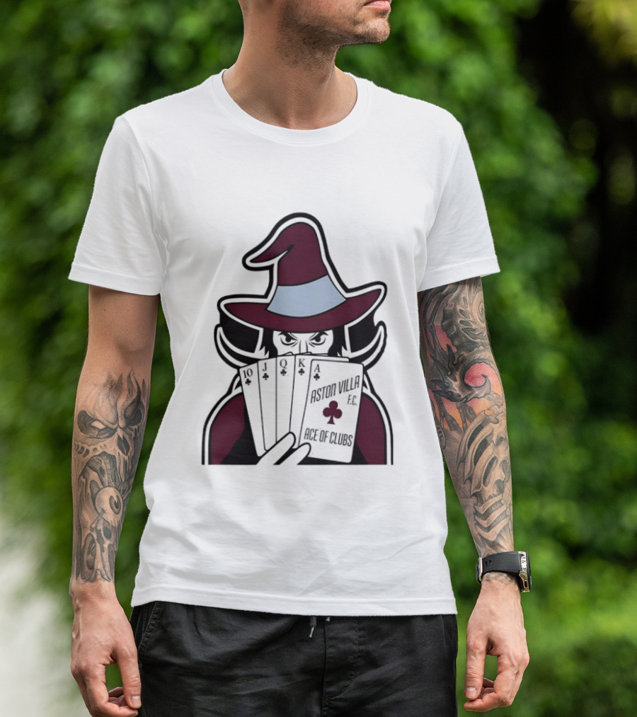 Aston Villa FC Ace Of Clubs Witch Playing Cards T-Shirt