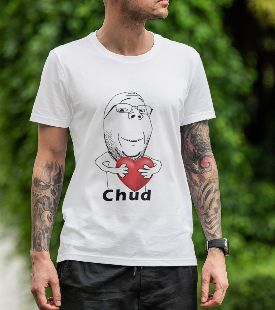 Chud Guy Chudjak Holding Red Heart Sketch T-Shirt