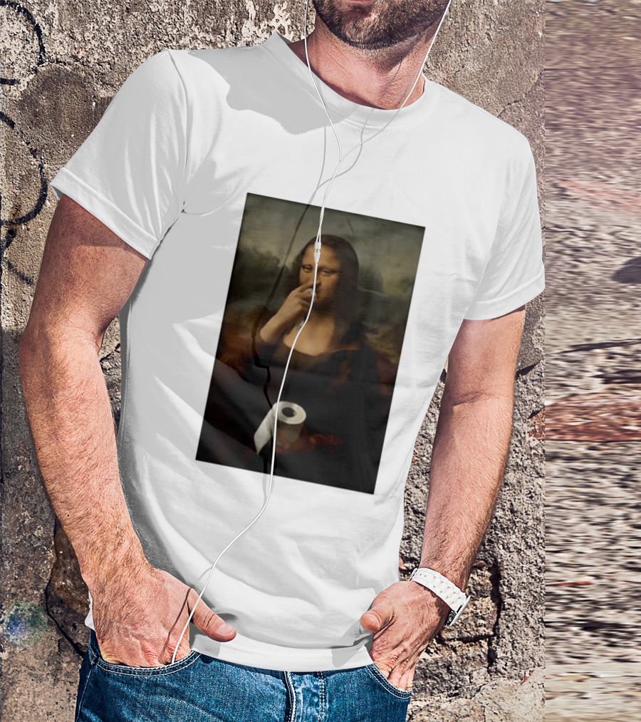 Mona Luisa Toilet Paper Painting Meme T-Shirt