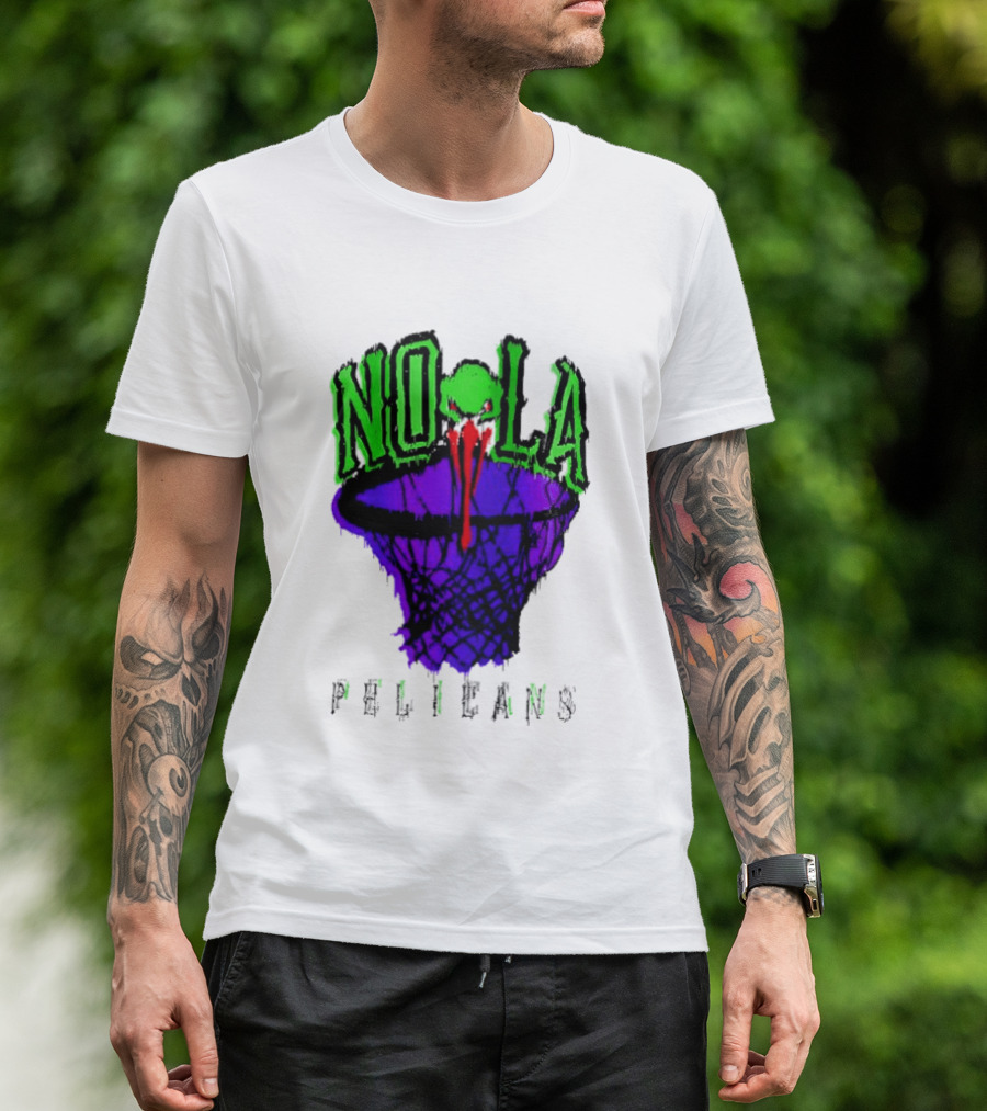NOLA Pelicans Fest 2026 Basketball Hoop Alien T-Shirt