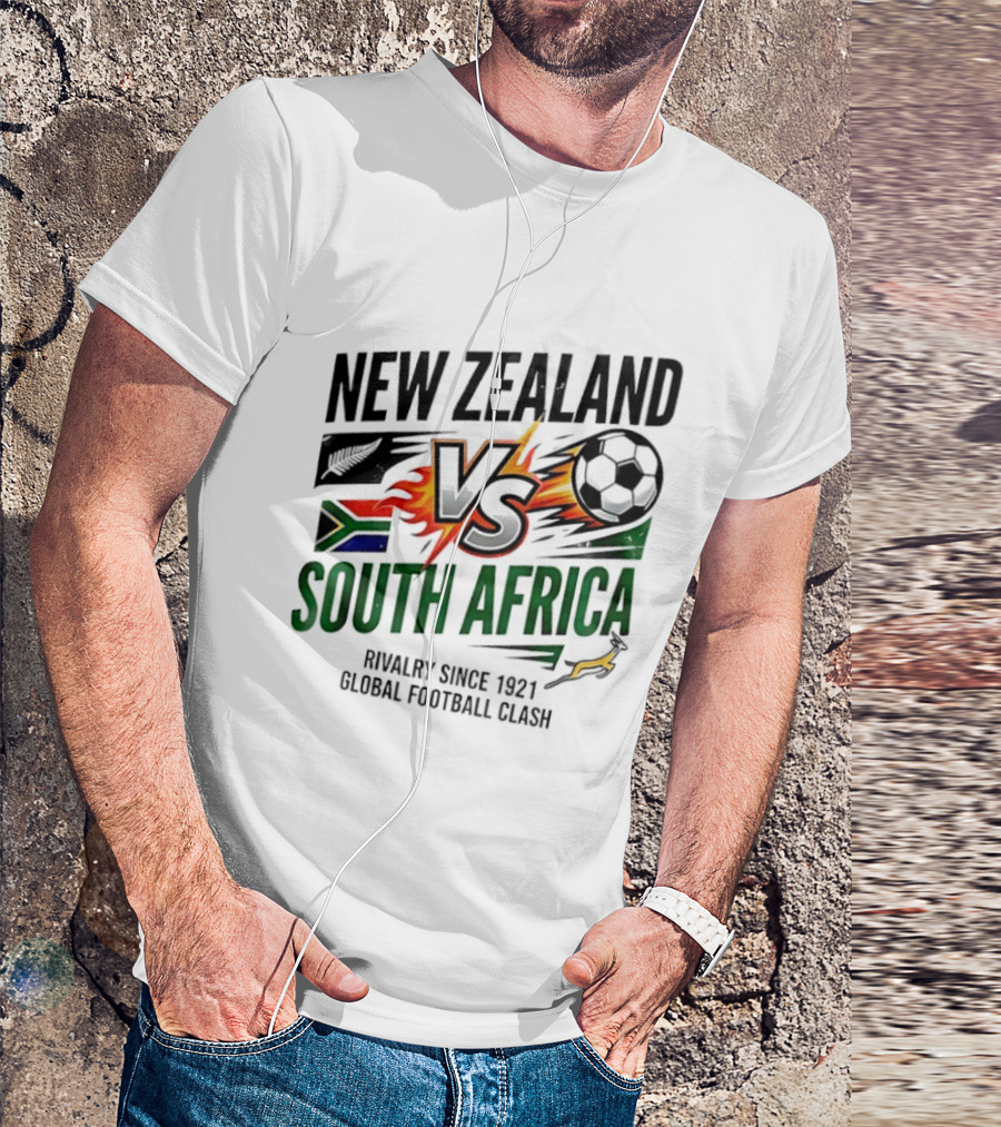 New Zealand Vs South Africa Global Football Clash Rivalry Since 1921 T-Shirt