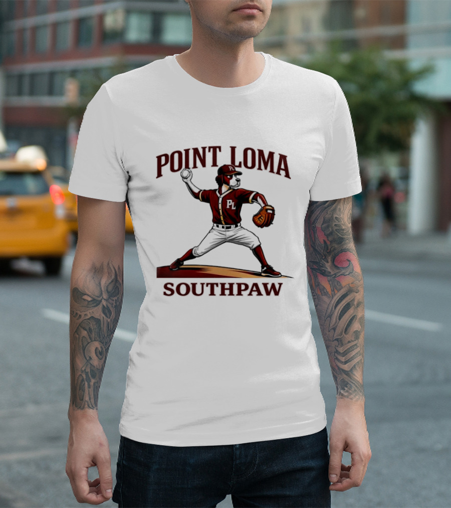 Point Loma Southpaw Baseball Pitcher T-Shirt