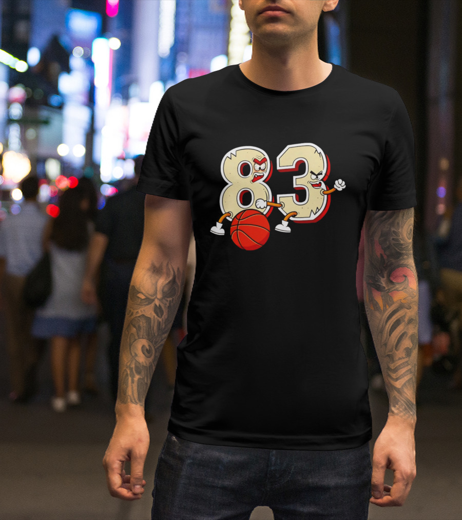 Bam Adebayo 83 Miami Heat Basketball Number Caricature T-Shirt
