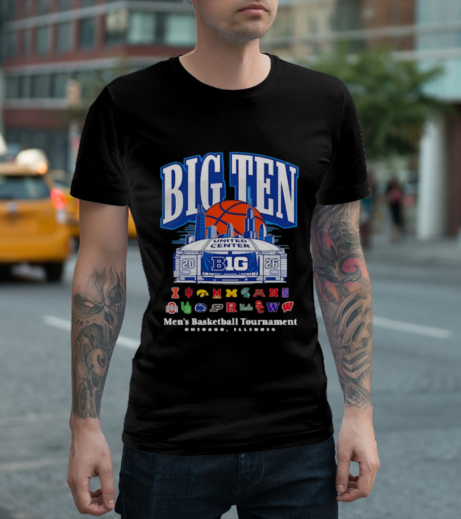 Big Ten 2026 United Center Men's Basketball Tournament Chicago Illinois T-Shirt