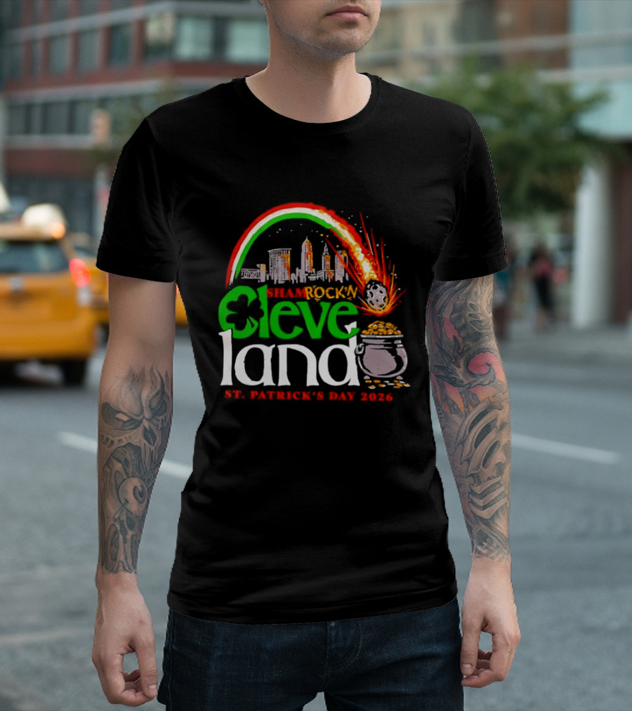Cleveland Shamrockin Skyline Comet St. Patrick's Day 2026 Celebration T-Shirt