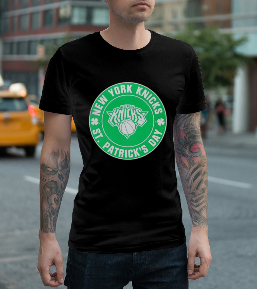 New York Knicks St Patrick's Day Shamrock Green Basketball Team Celebration T-Shirt