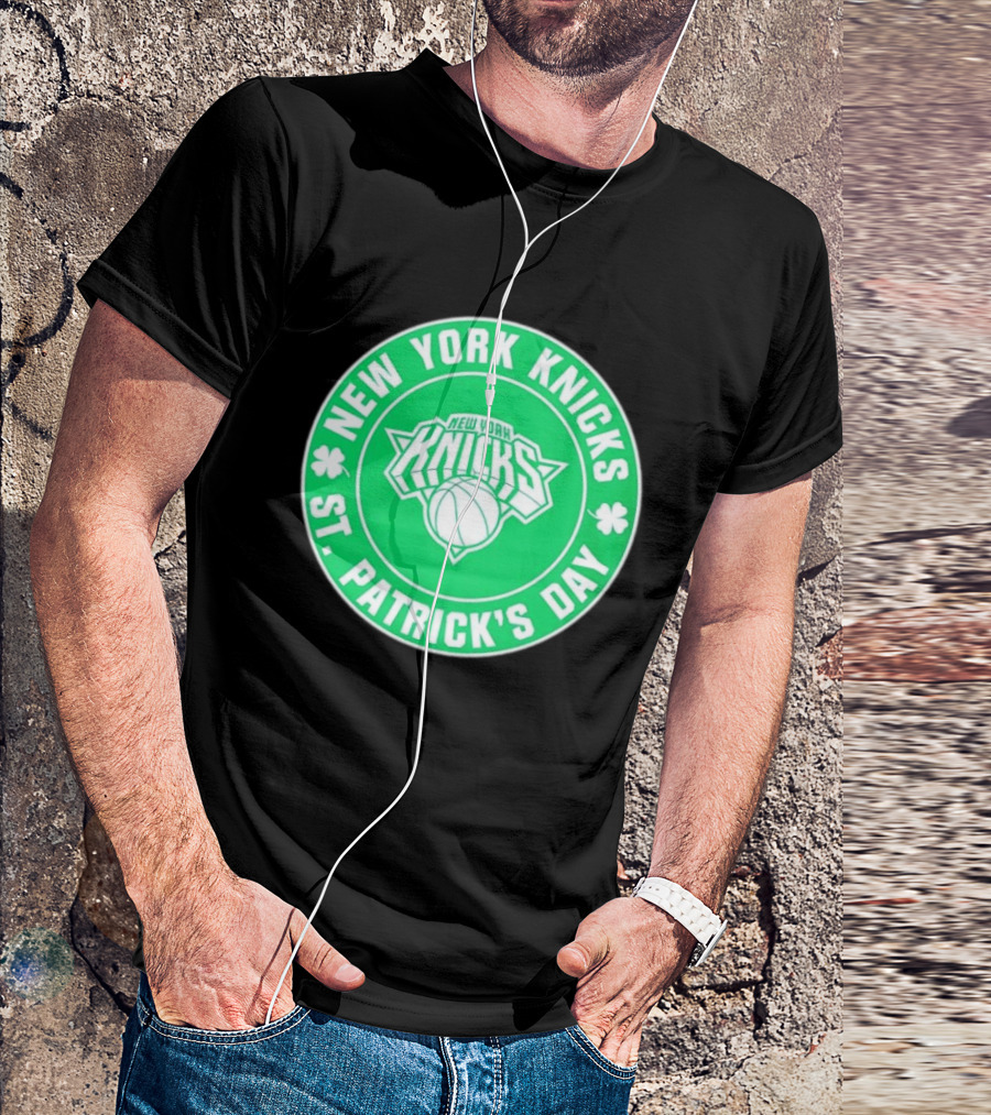 New York Knicks St Patrick's Day Shamrock Green Basketball Team Celebration T-Shirt