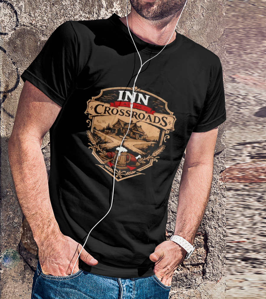 Inn At The Crossroads Medieval Tavern Shield Supernatural TV Series T-Shirt