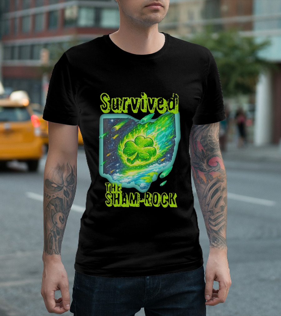 Survived The Sham Rock Meteor Clover St Patrick's Day T-Shirt
