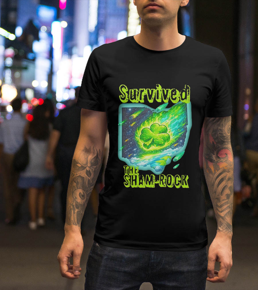 Survived The Sham Rock Meteor Clover St Patrick's Day T-Shirt