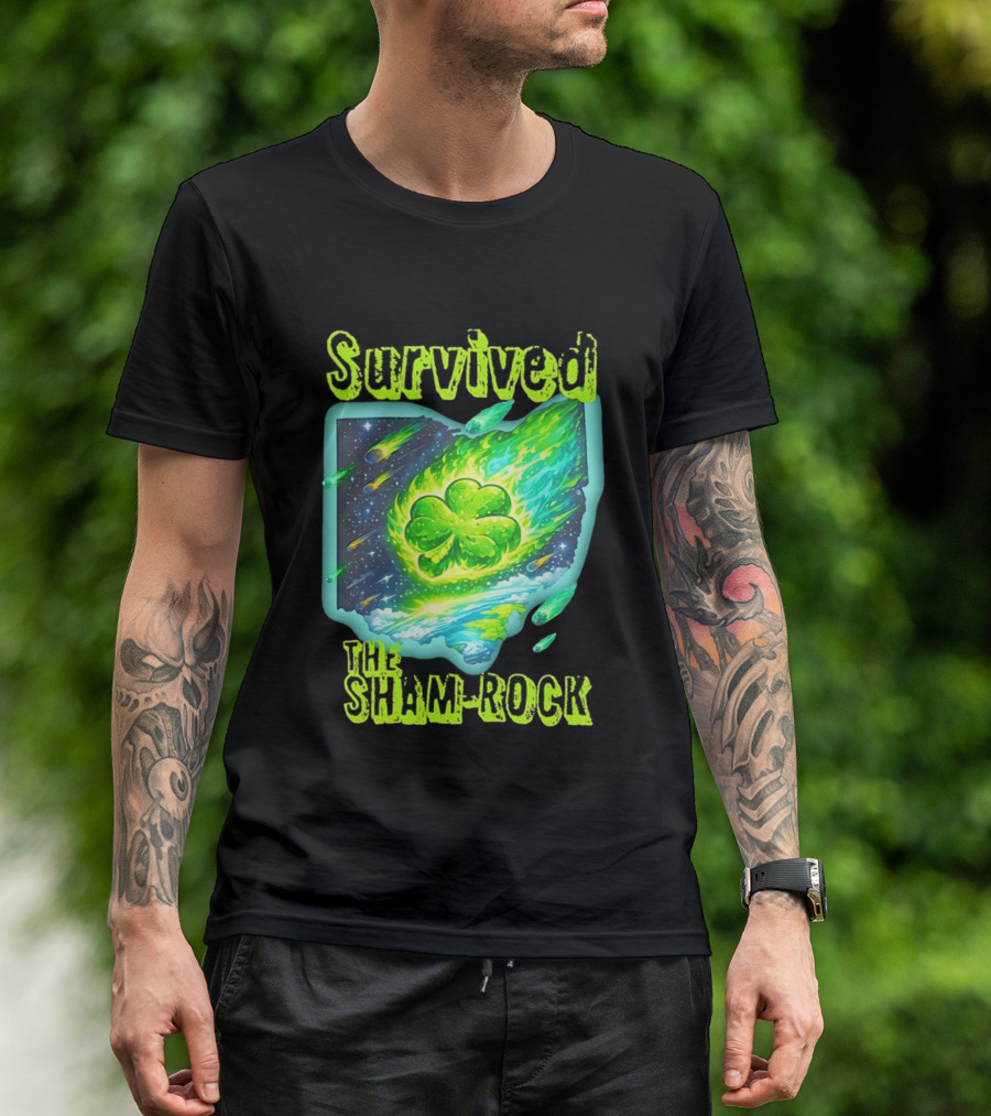 Survived The Sham Rock Meteor Clover St Patrick's Day T-Shirt