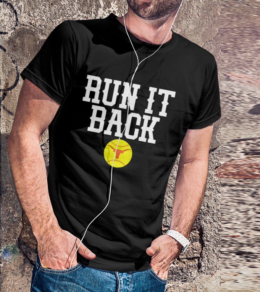 Texas Softball Run It Back Longhorn Yellow Softball T-Shirt