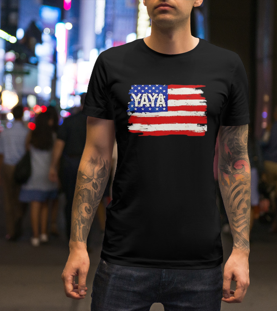 Patriotic Yaya American Flag Mother's Day Women T-Shirt