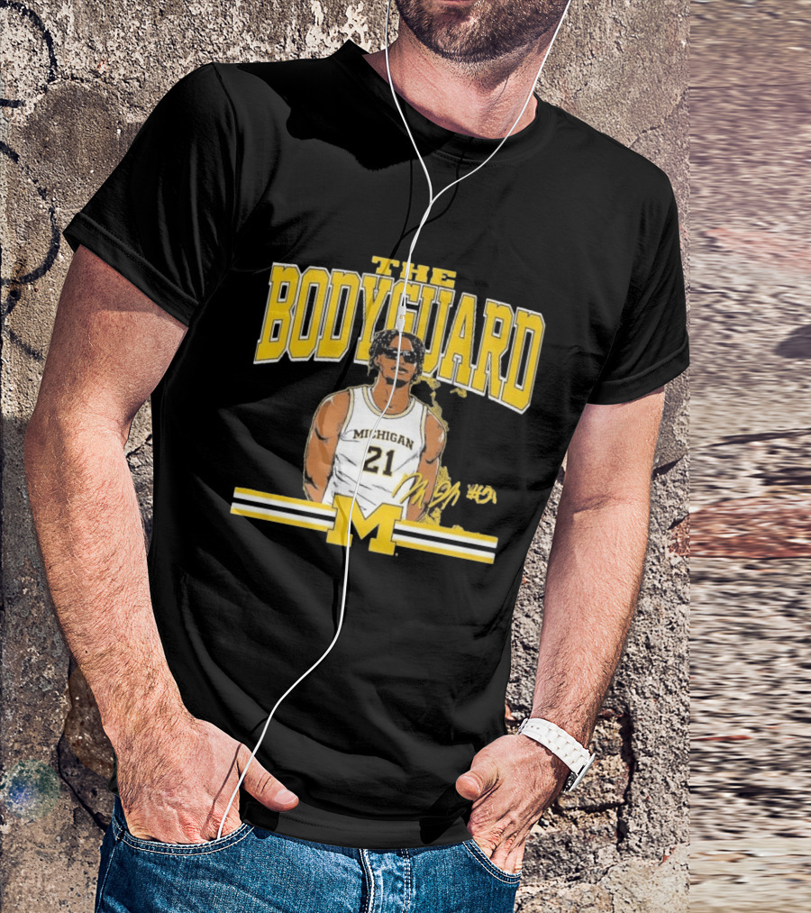 The Bodyguard Michigan Basketball 21 Morez Johnson Jr. T-Shirt