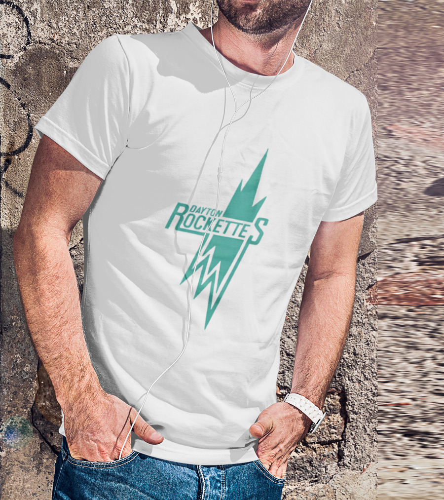 Dayton Rockettes Women's Professional Basketball League Retro Lightning Bolt T-Shirt