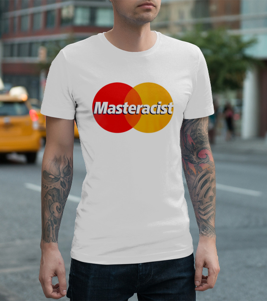 Masteracist Mastercard Parody Logo Red And Yellow Circles T-Shirt