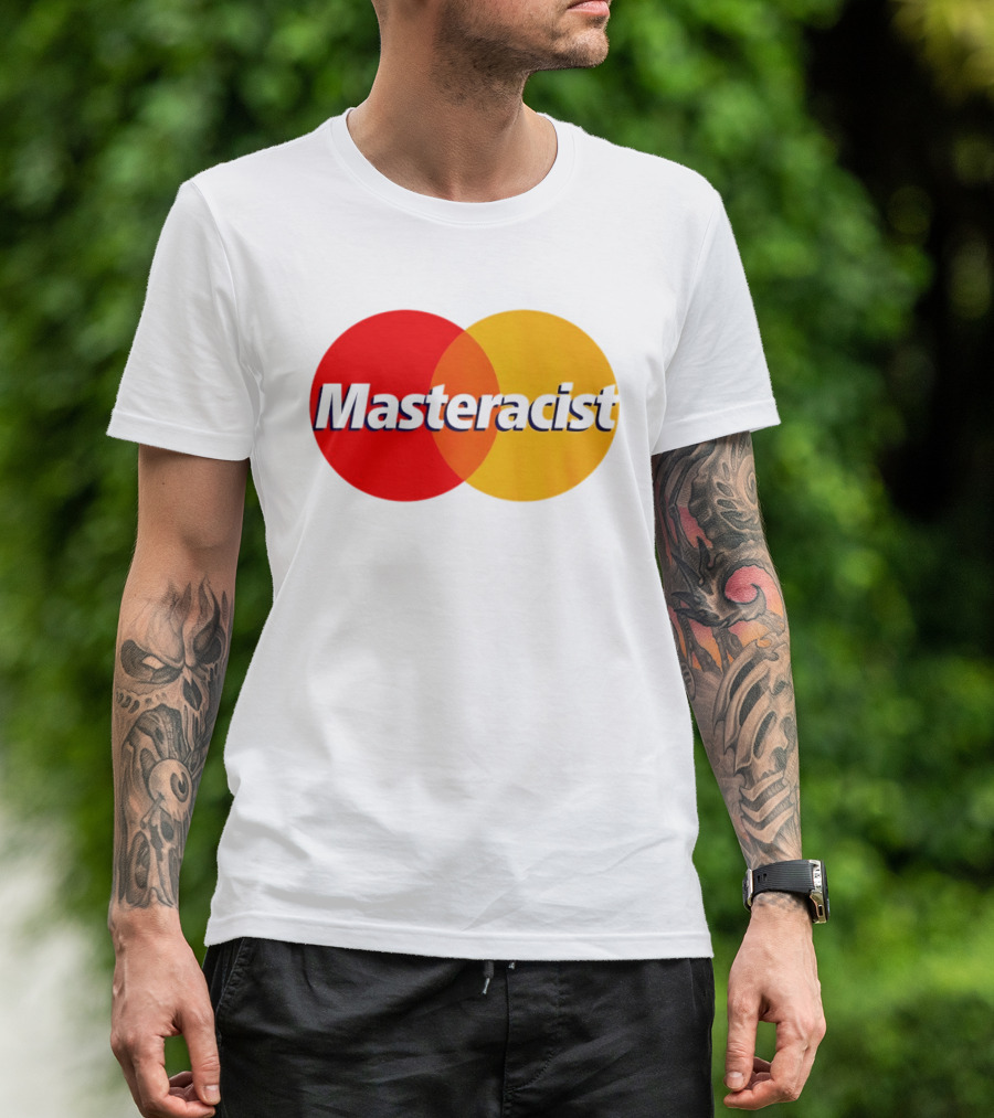Masteracist Mastercard Parody Logo Red And Yellow Circles T-Shirt