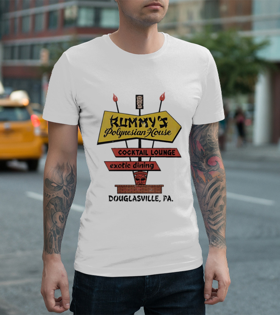 Rummy's Polynesian House Cocktail Lounge Exotic Dining Douglasville PA Tiki Bar T-Shirt