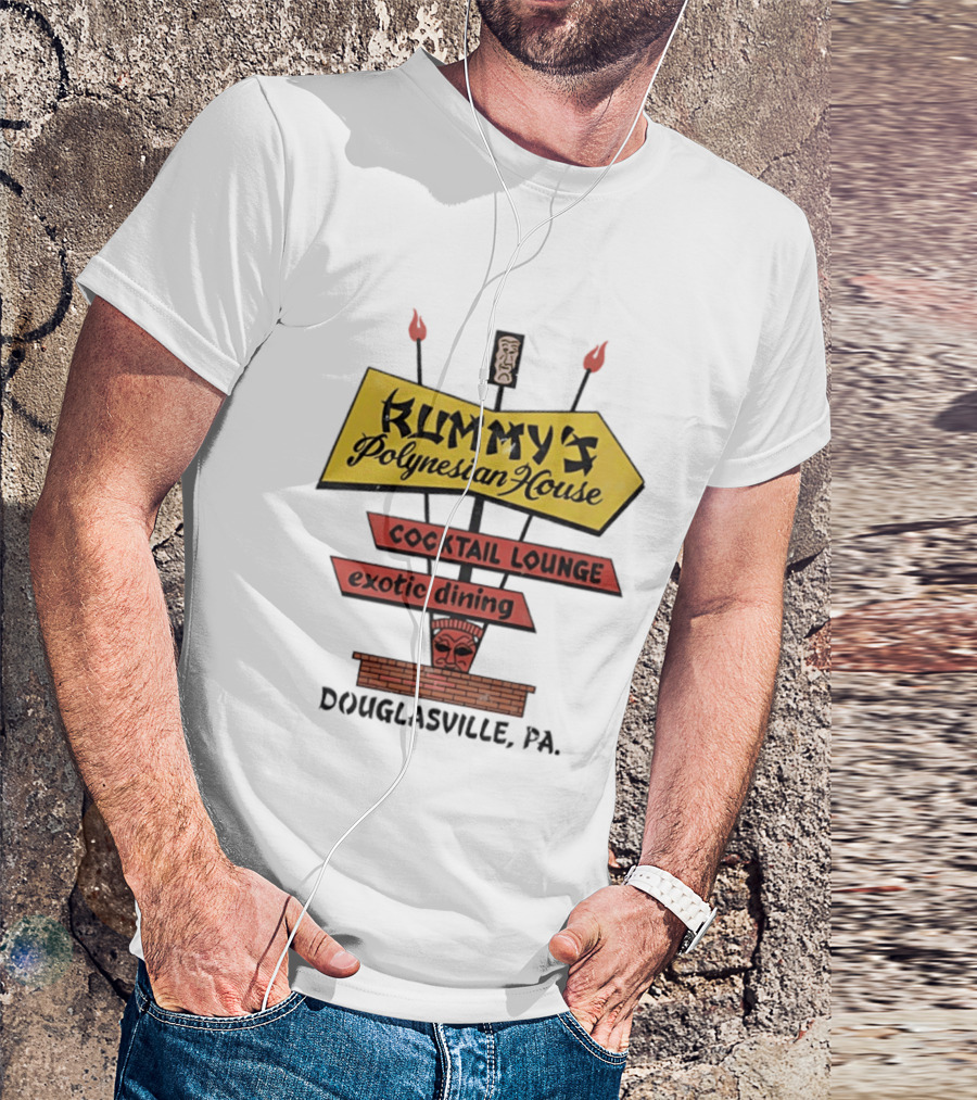 Rummy's Polynesian House Cocktail Lounge Exotic Dining Douglasville PA Tiki Bar T-Shirt