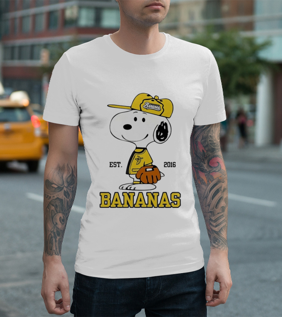 Snoopy Bananas Outfit EST 2016 Baseball T-Shirt