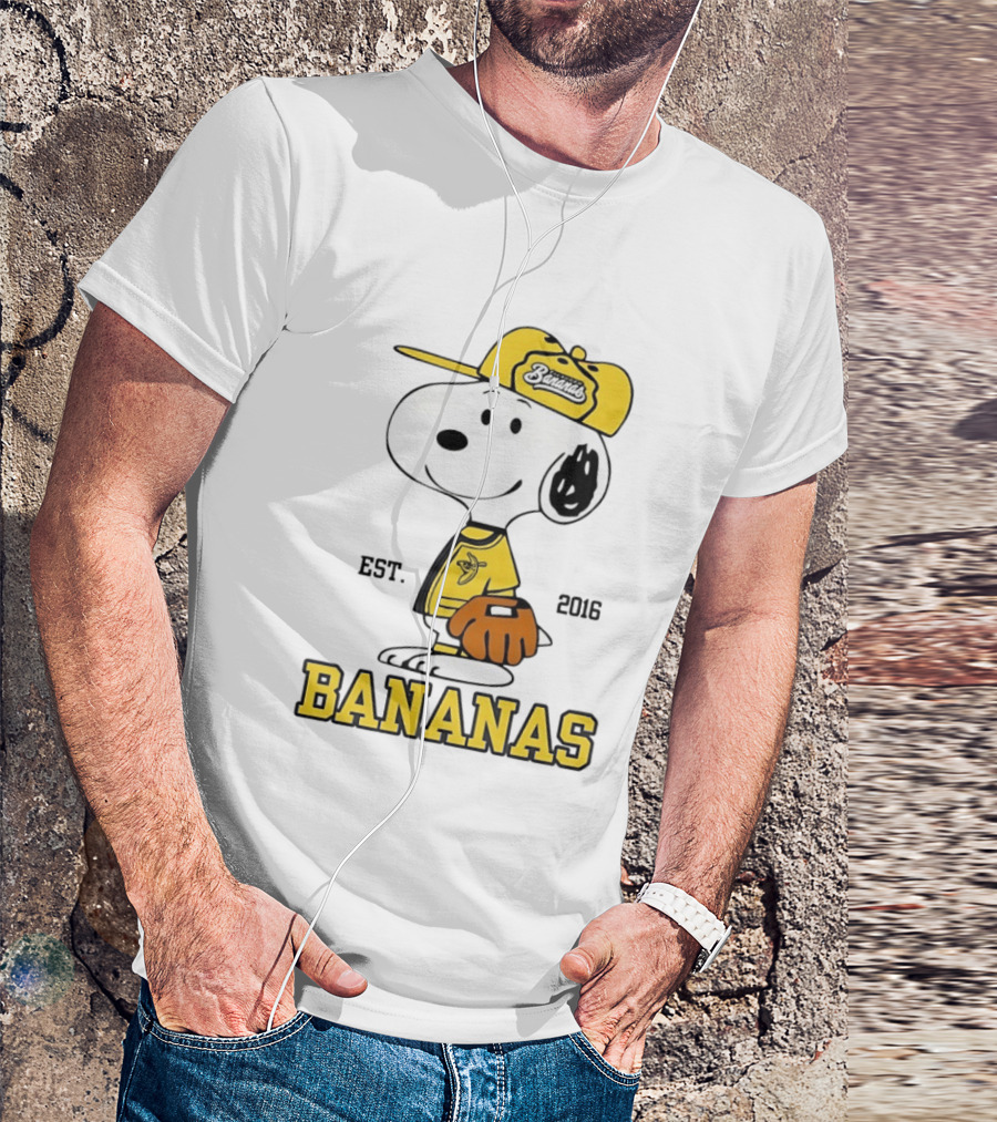 Snoopy Bananas Outfit EST 2016 Baseball T-Shirt