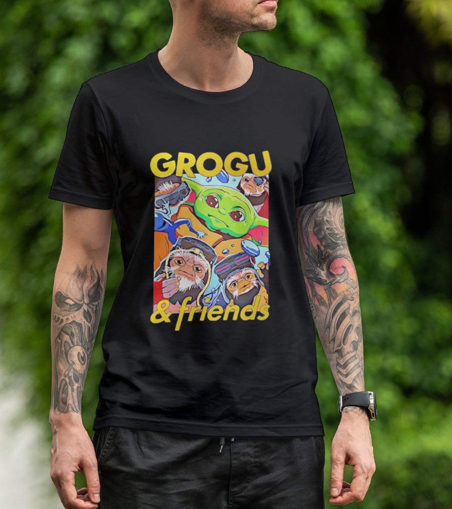 Grogu And Friends Mandalorian Movie Characters T-Shirt