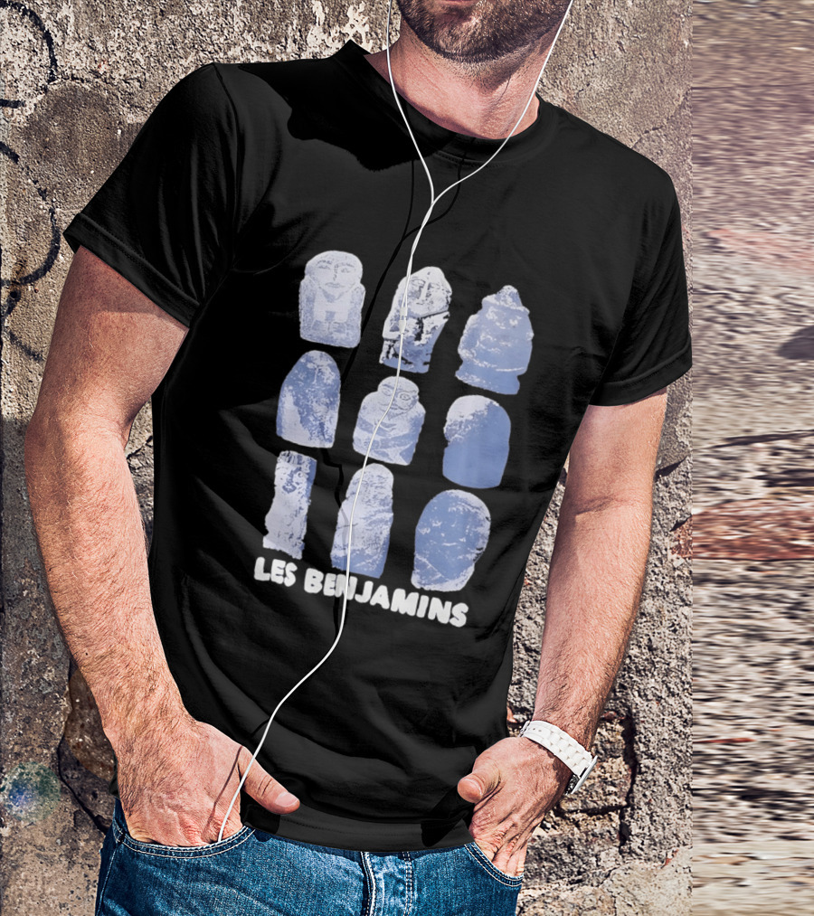 Les Benjamins Stylized Blue Stone Figures Collection T-Shirt