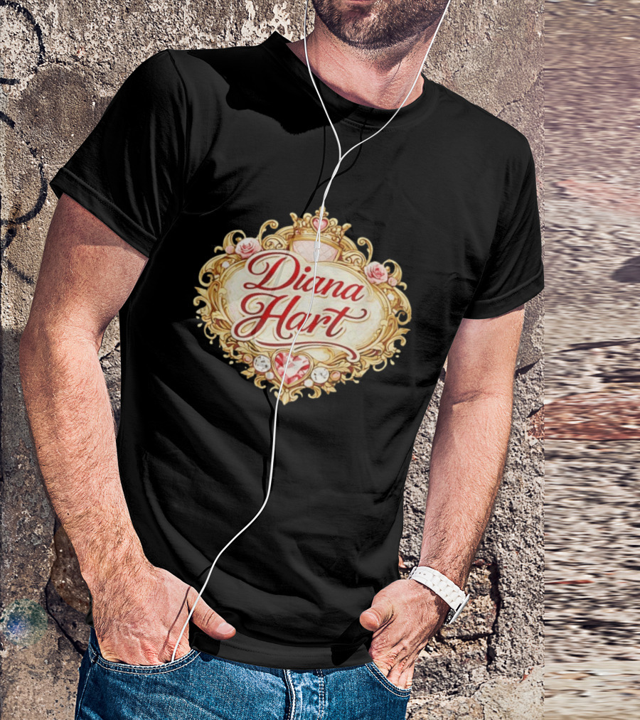 Diana Hart Royal Emblem With Ornate Crown And Heart T-Shirt