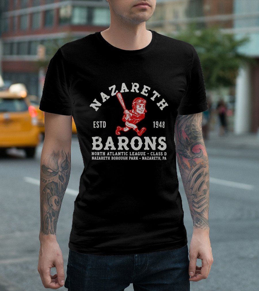 Nazareth Barons 1948 North Atlantic League Class D Nazareth Borough Park PA T-Shirt