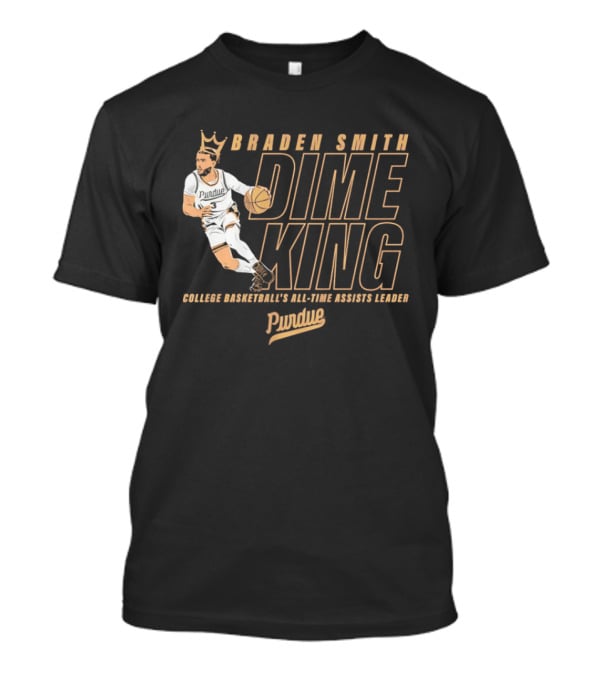 Braden Smith Dime King College Basketball's All Time Assists Leader Purdue T-Shirt