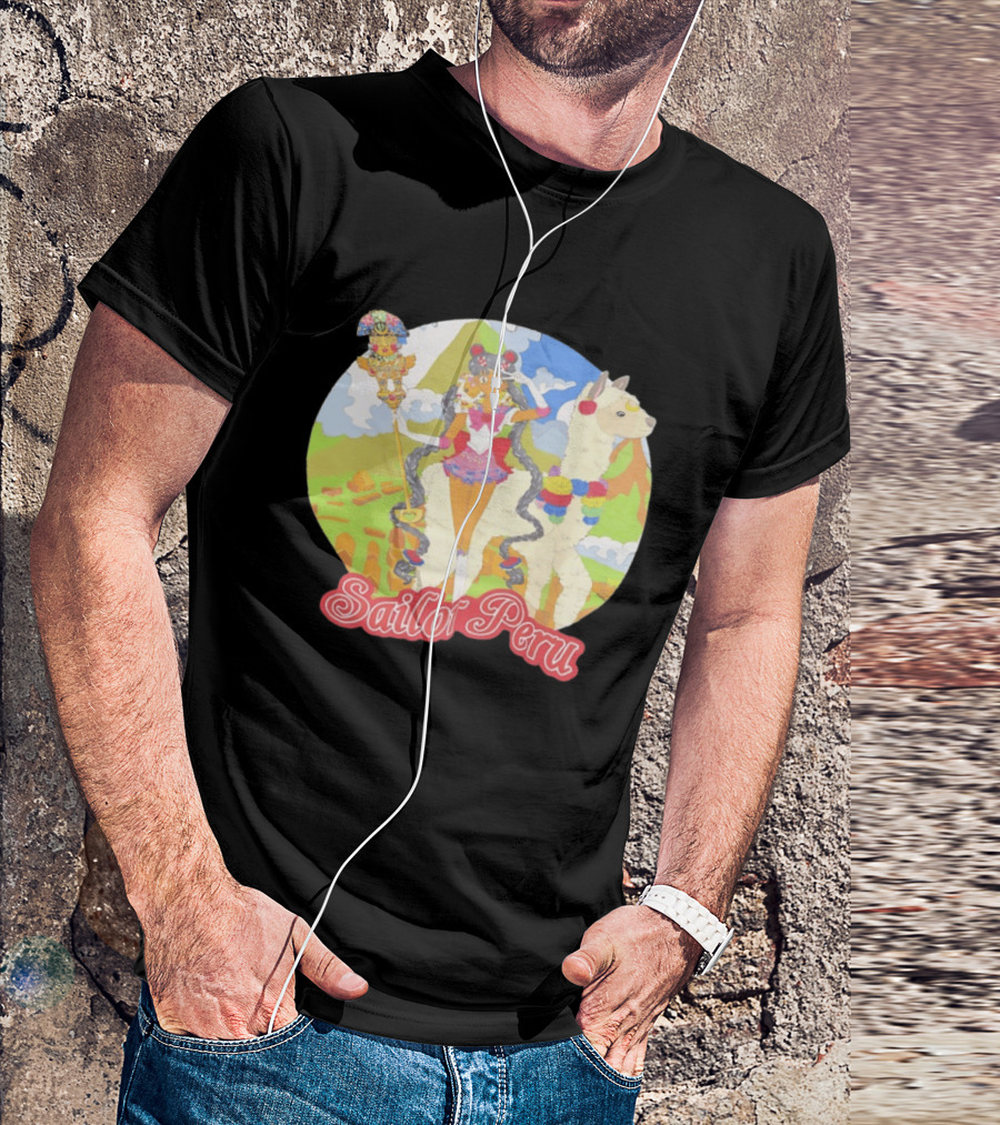 Sailor Moon Sailor Peru Anime Crossover With Llama And Traditional Peruvian T-Shirt