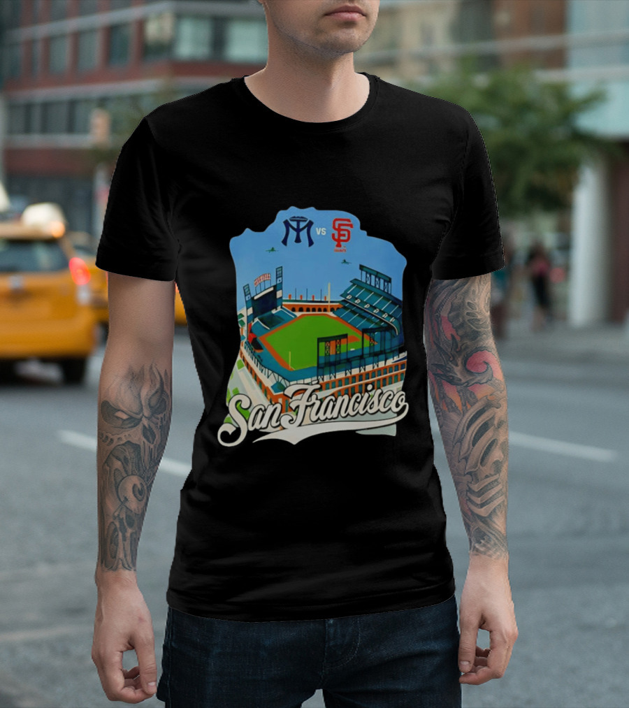 San Francisco Giants Stadium Matchup Baseball Artform T-Shirt