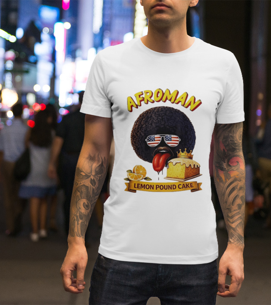 Afroman Lemon Pound Cake Sunglasses Tongue Crown Lemons T-Shirt
