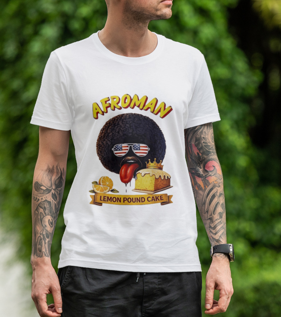 Afroman Lemon Pound Cake Sunglasses Tongue Crown Lemons T-Shirt