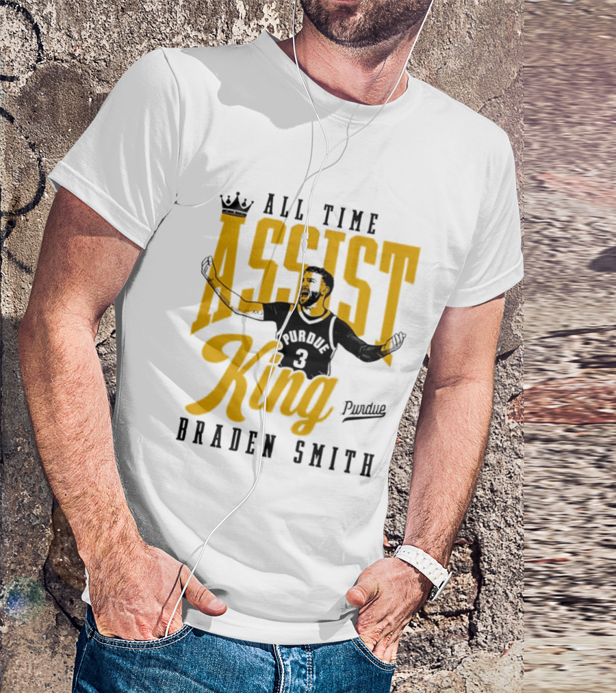 All Time Assist King Braden Smith Purdue Boilermakers T-Shirt