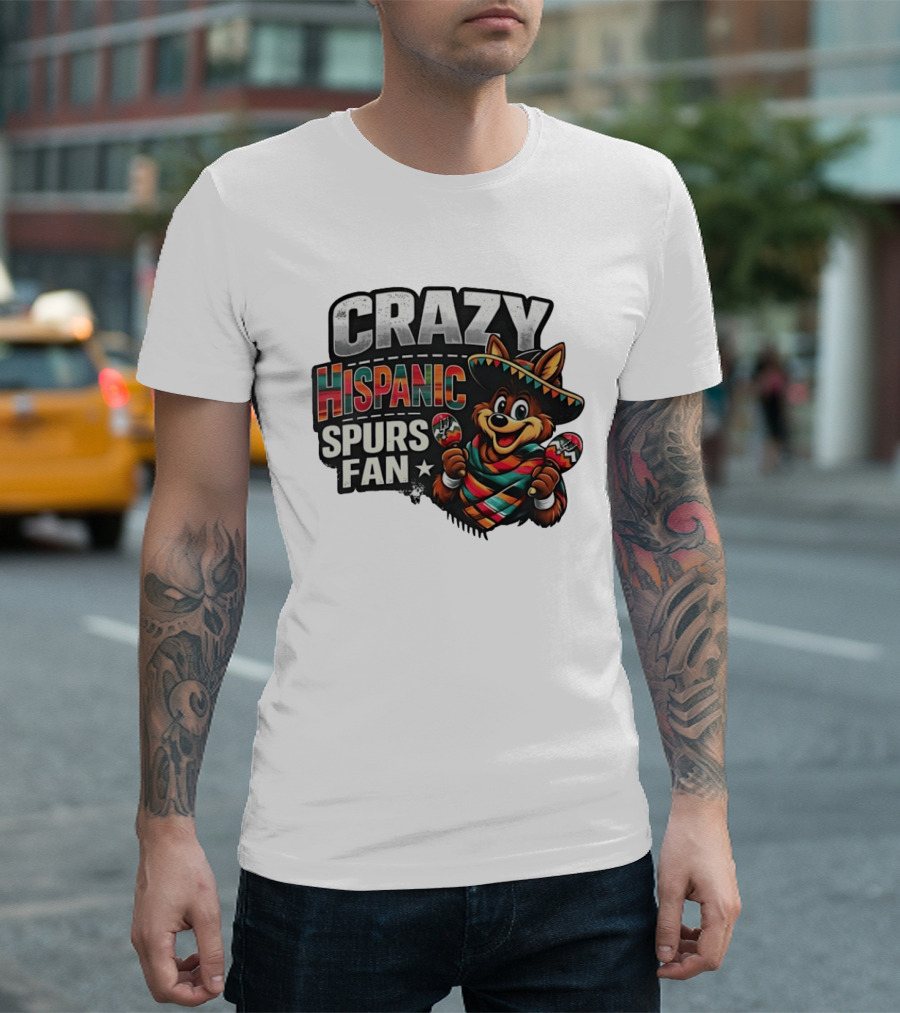 Crazy Hispanic Spurs Fan Sombrero And Maracas T-Shirt