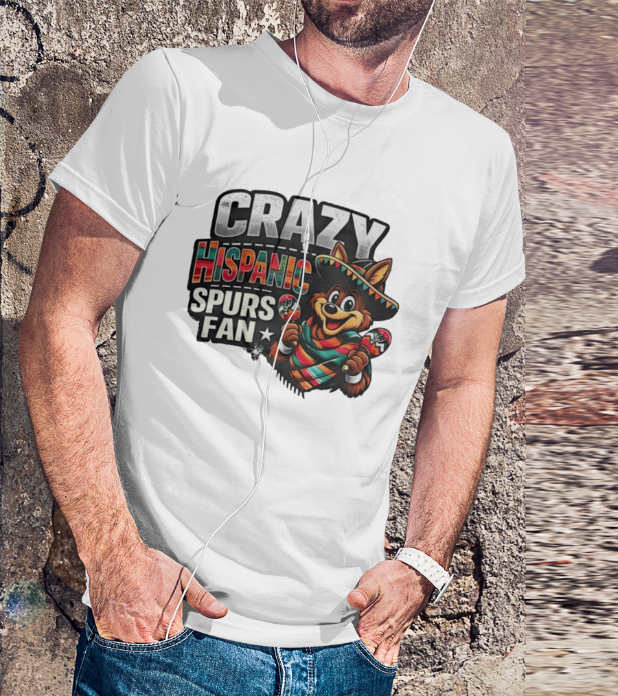 Crazy Hispanic Spurs Fan Sombrero And Maracas T-Shirt