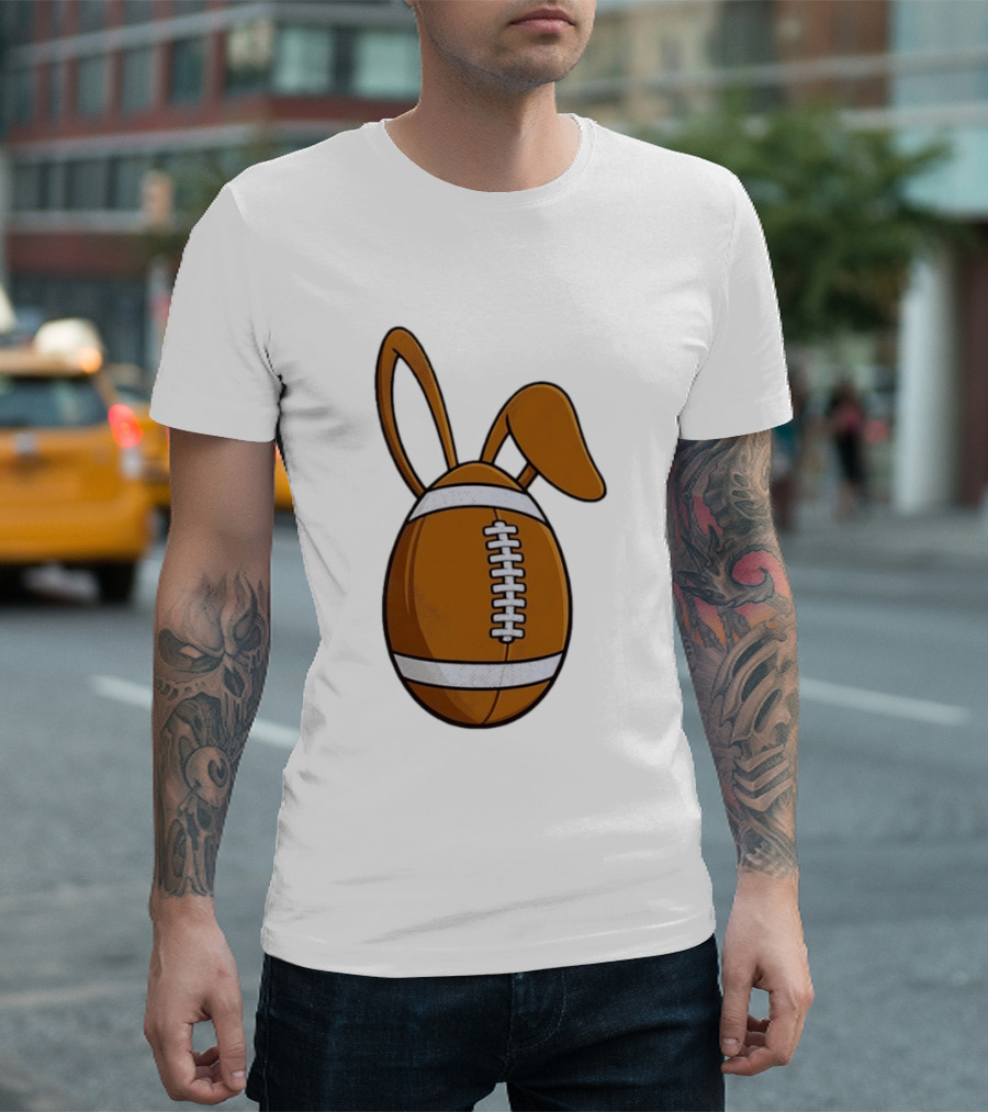 Easter Bunny Ears Football Egg Happy Easter T-Shirt