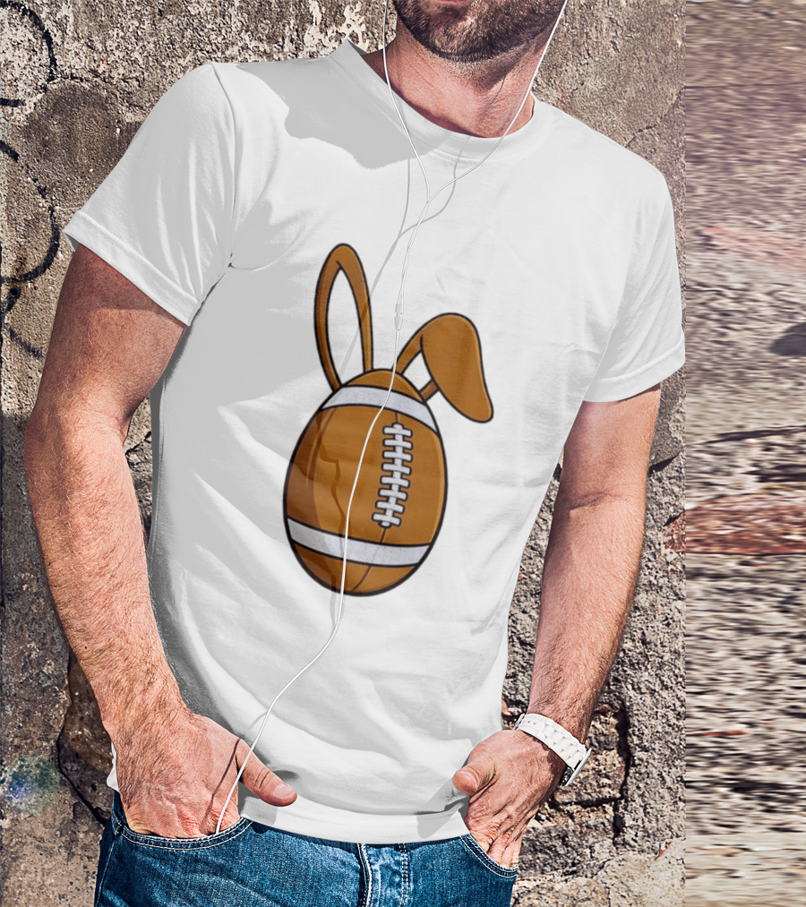 Easter Bunny Ears Football Egg Happy Easter T-Shirt
