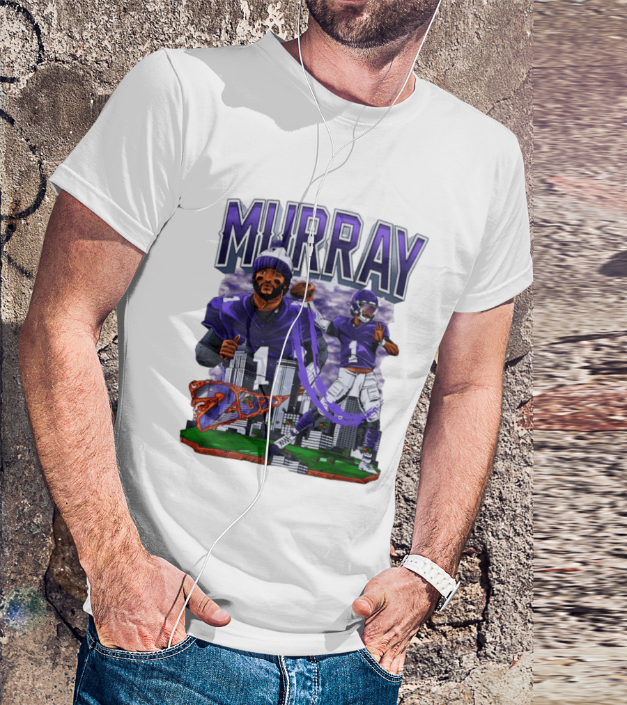 Murray 1 Baltimore Ravens 2026 City Skyline Football T-Shirt
