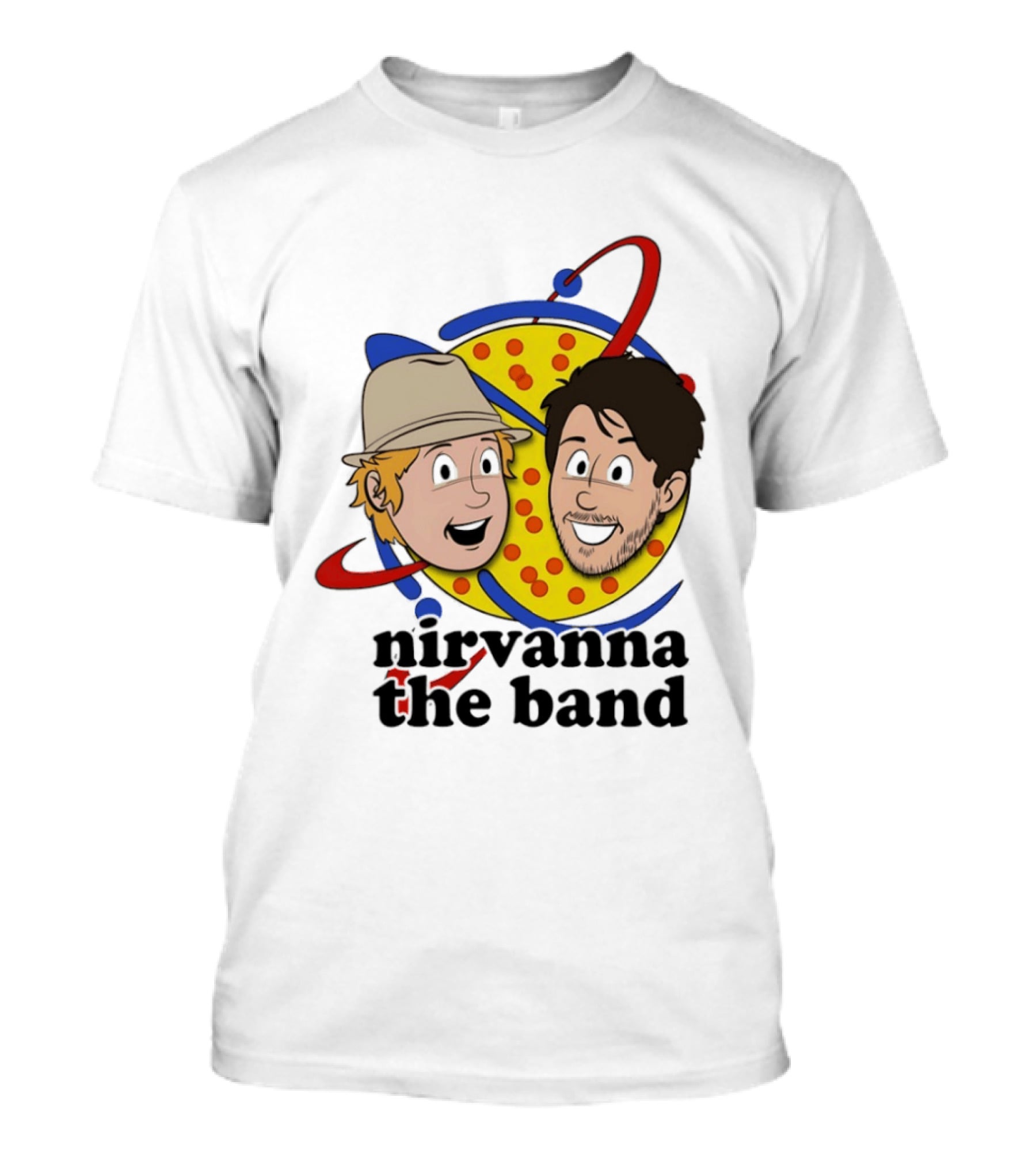 Nirvanna The Band Cartoon Characters With Animated Planetary T-Shirt
