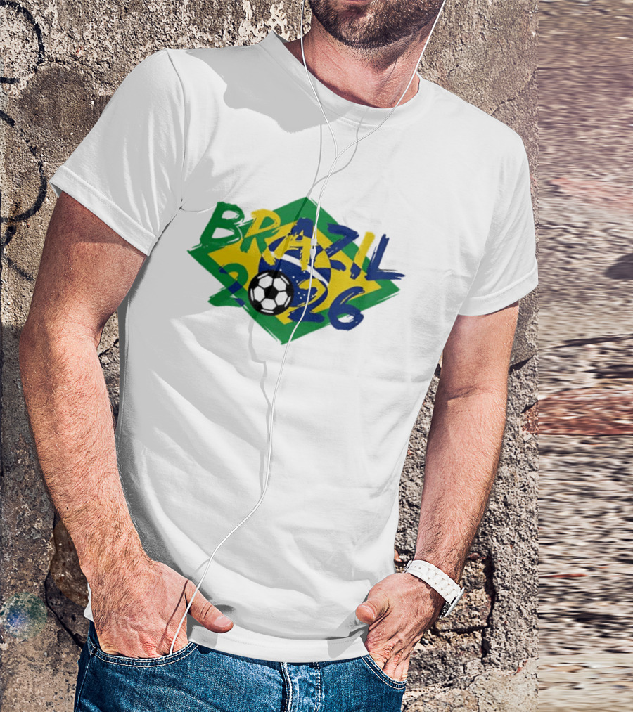Brazil 2026 World Cup Soccer Team Flag T-Shirt