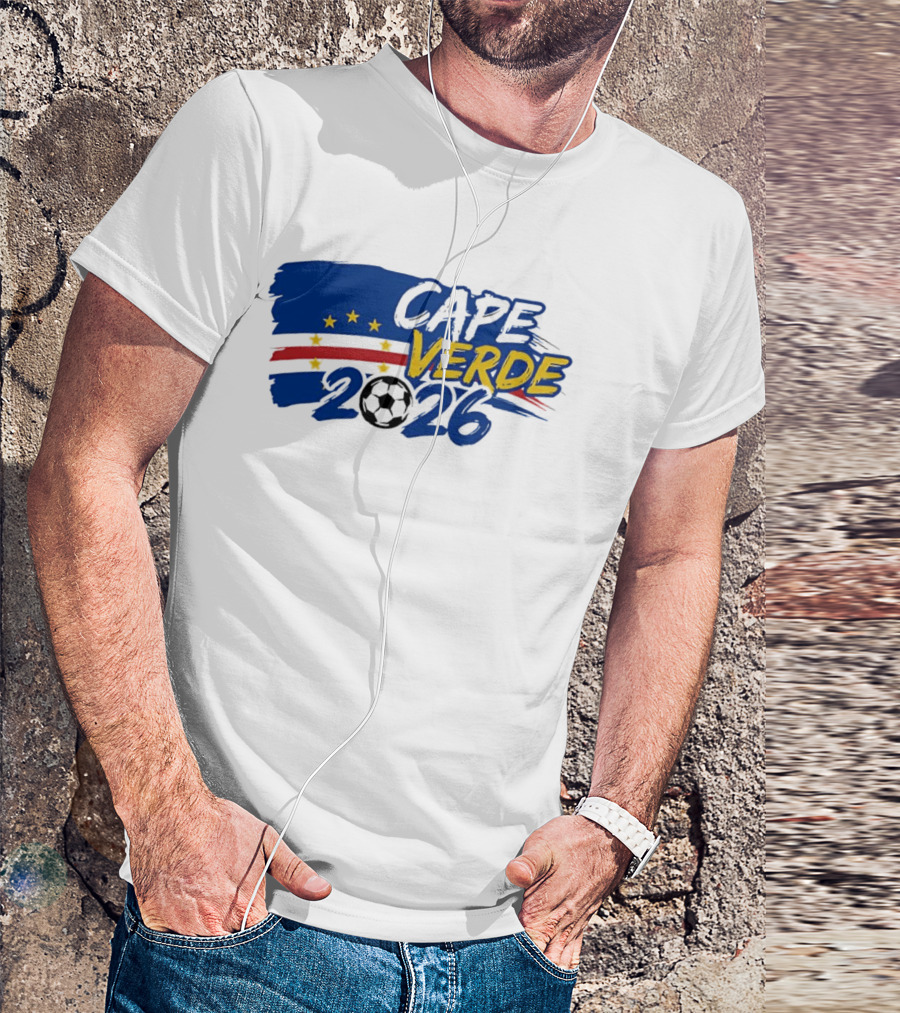 Cape Verde 2026 World Cup Soccer Stars National Team Five Stars Blue Red Banner T-Shirt