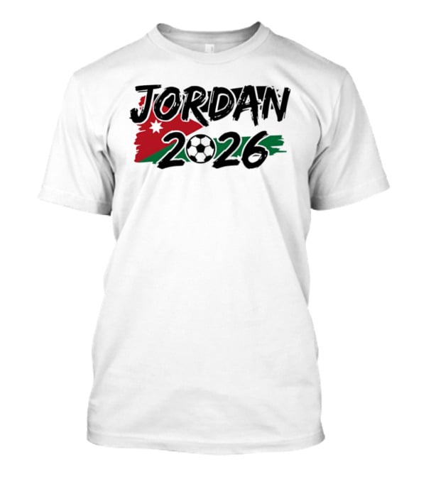 Jordan 2026 World Cup Soccer Team Flag Map Football T-Shirt