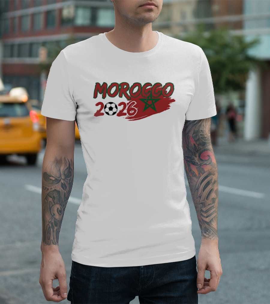 Morocco 2026 World Cup Soccer Ball Star T-Shirt