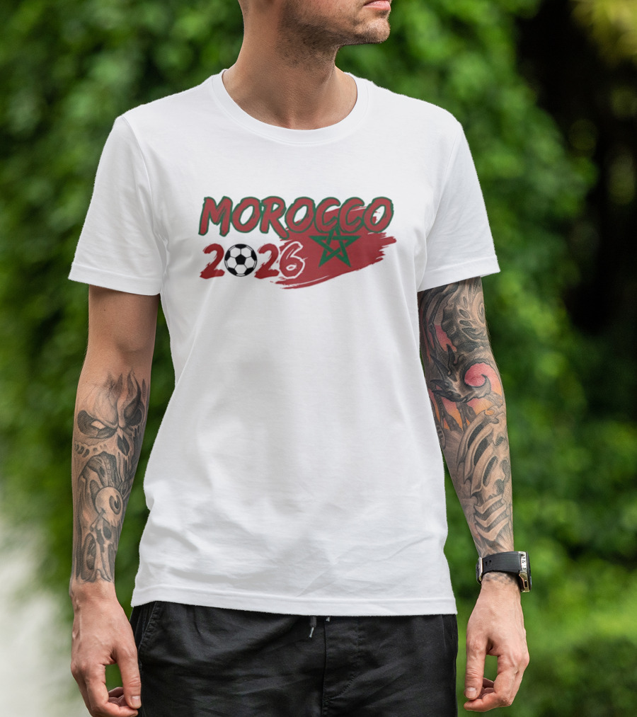 Morocco 2026 World Cup Soccer Ball Star T-Shirt