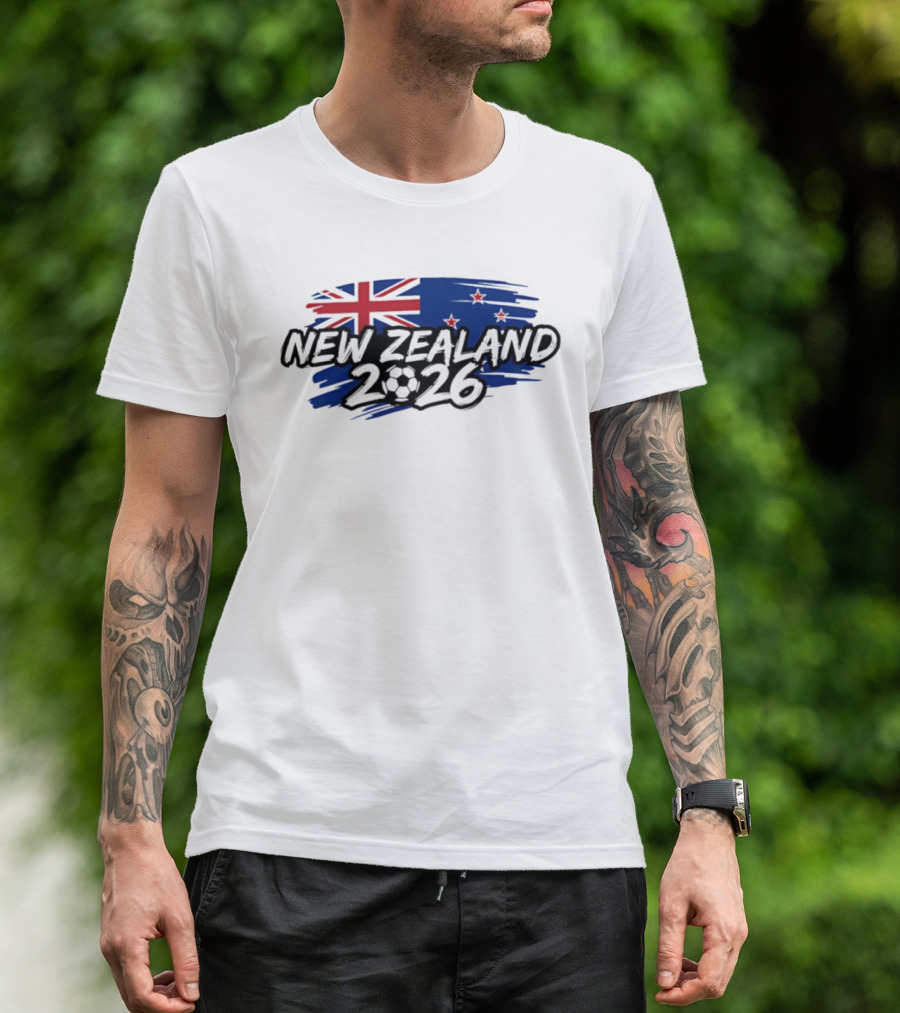 New Zealand 2026 National Team Flag And Soccer Ball T-Shirt