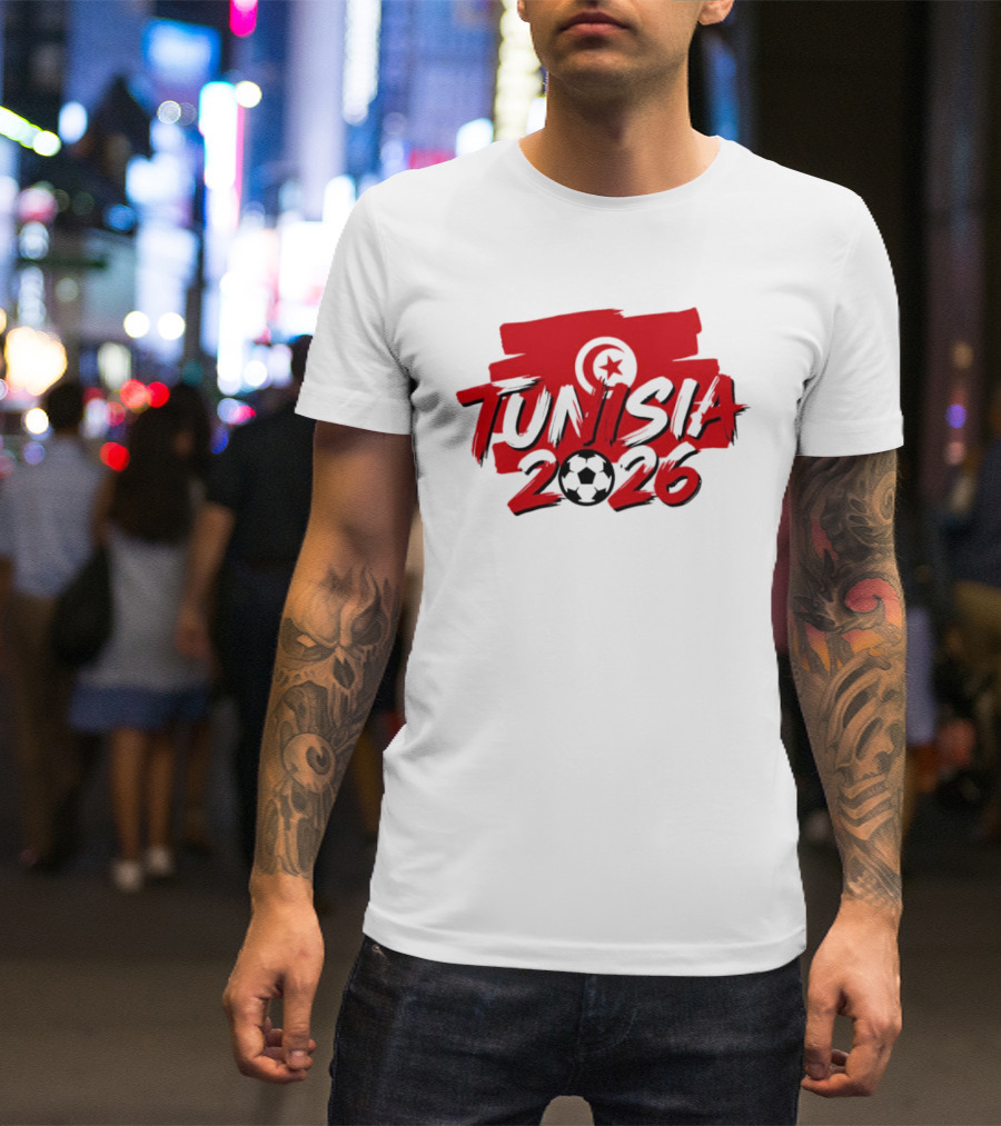 Tunisia 2026 World Cup Soccer Star And Crescent T-Shirt
