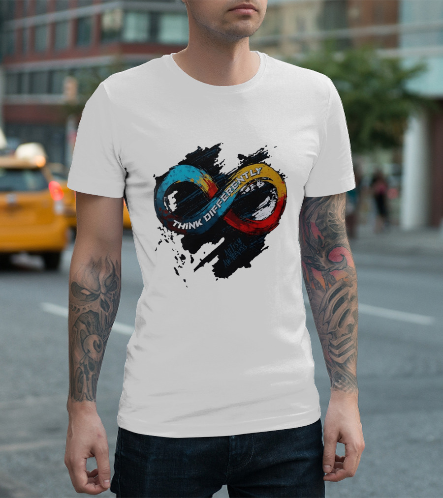 Think Differently Infinity Symbol Autism Awareness T-Shirt